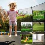 Батут с защитной сеткой "PERFETTO SPORT ACTIVITY 12" диаметр 3,7 м зелёный